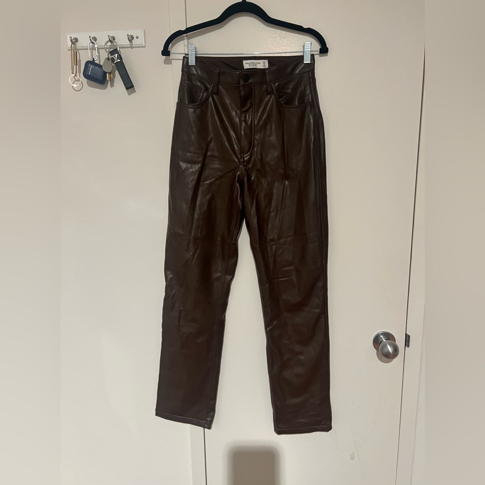 Abercrombie & Fitch brown leather pants